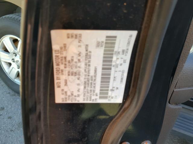 1FMEU63E78UB29891 - 2008 FORD EXPLORER X BLACK photo 10