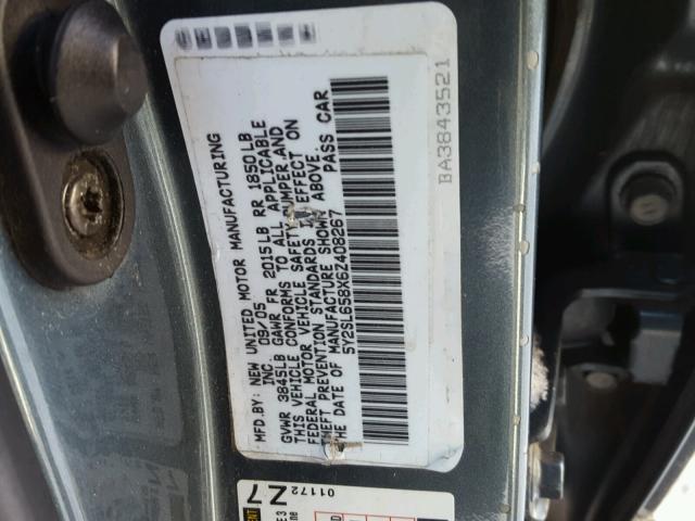 5Y2SL658X6Z408267 - 2006 PONTIAC VIBE BLUE photo 10