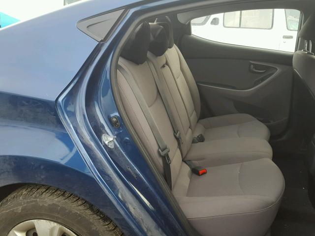 5NPDH4AE3GH732244 - 2016 HYUNDAI ELANTRA SE BLUE photo 6