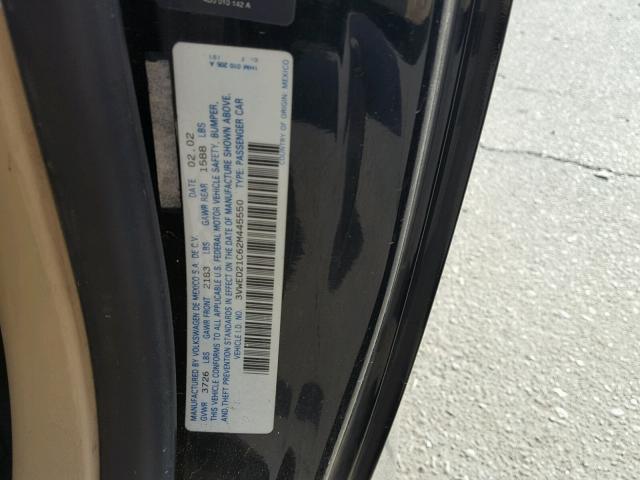 3VWED21C62M445550 - 2002 VOLKSWAGEN NEW BEETLE 黑色 照片 10