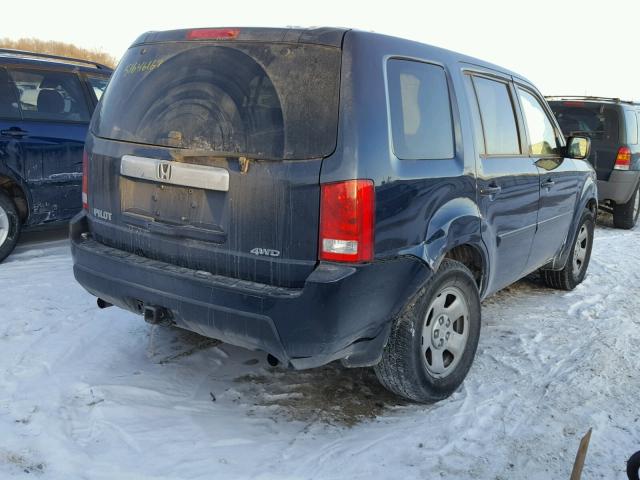 5FNYF4H22AB019019 - 2010 HONDA PILOT LX BLUE photo 4