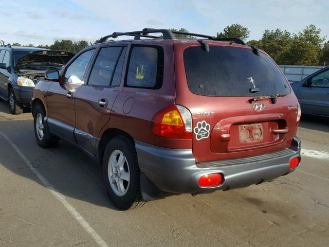 KM8SC13D12U274948 - 2002 HYUNDAI SANTA FE G MAROON photo 3