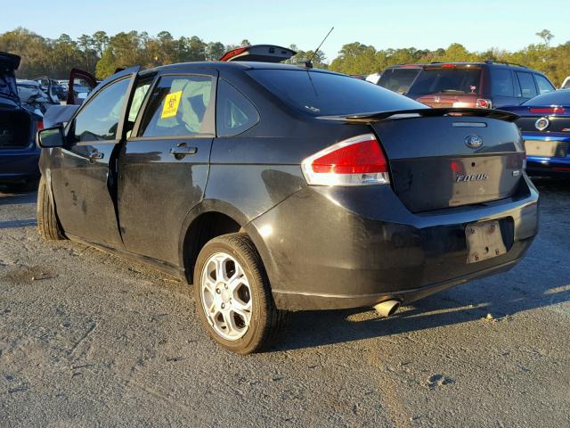 1FAHP35N38W252652 - 2008 FORD FOCUS SE BLACK photo 3