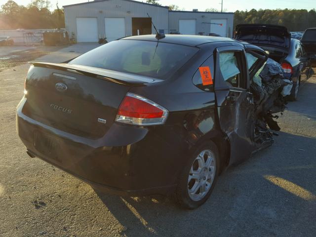 1FAHP35N38W252652 - 2008 FORD FOCUS SE BLACK photo 4