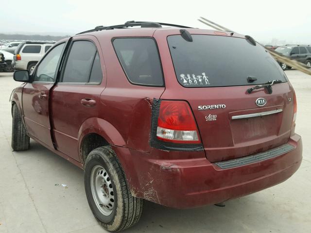 KNDJC733765541570 - 2006 KIA SORENTO EX MAROON photo 3