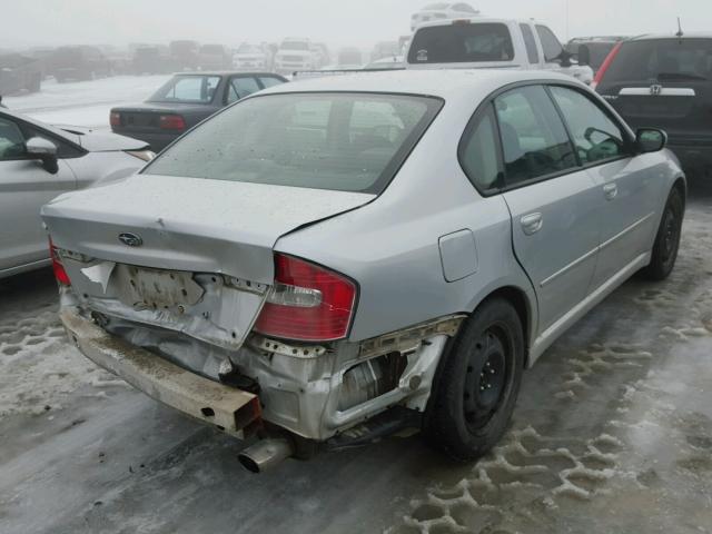 4S3BL616257215402 - 2005 SUBARU LEGACY 2.5 SILVER photo 4