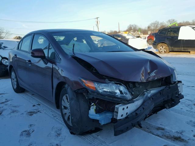 2HGFB2F50CH568074 - 2012 HONDA CIVIC LX BURGUNDY photo 1