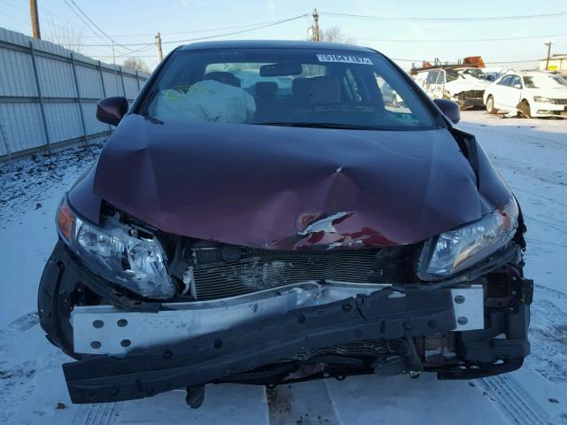 2HGFB2F50CH568074 - 2012 HONDA CIVIC LX BURGUNDY photo 9