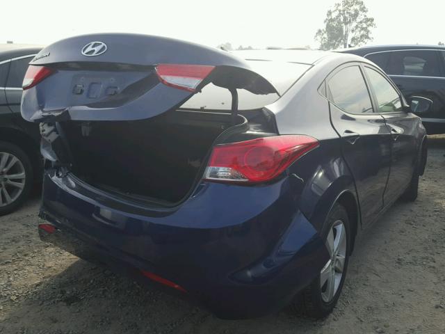 5NPDH4AE5CH104812 - 2012 HYUNDAI ELANTRA GL BLUE photo 4