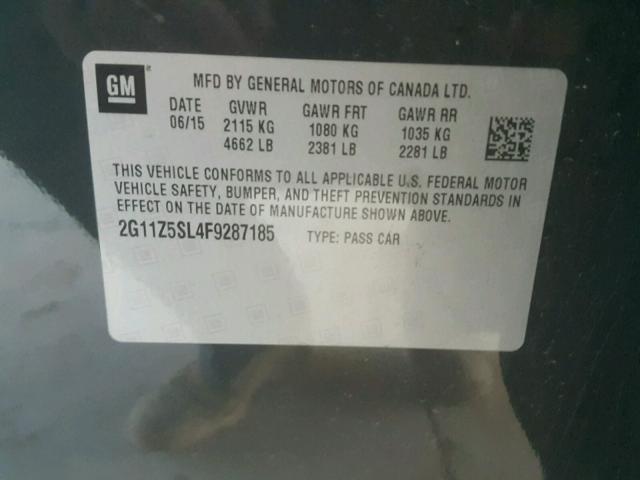 2G11Z5SL4F9287185 - 2015 CHEVROLET IMPALA LS GRAY photo 10