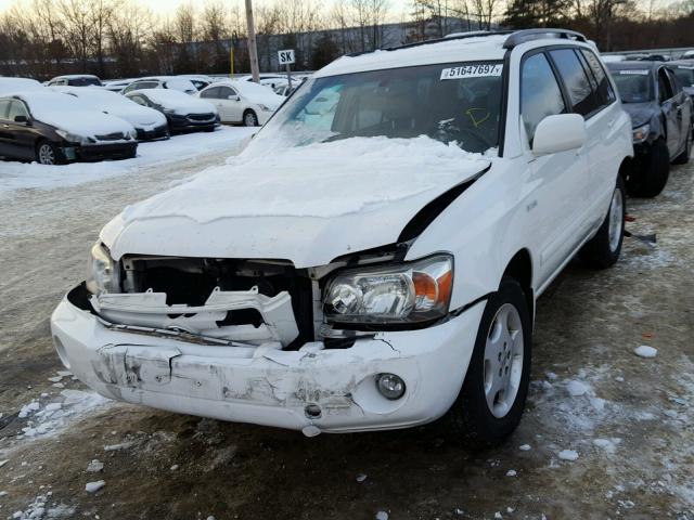 JTEEP21A750099584 - 2005 TOYOTA HIGHLANDER WHITE photo 2