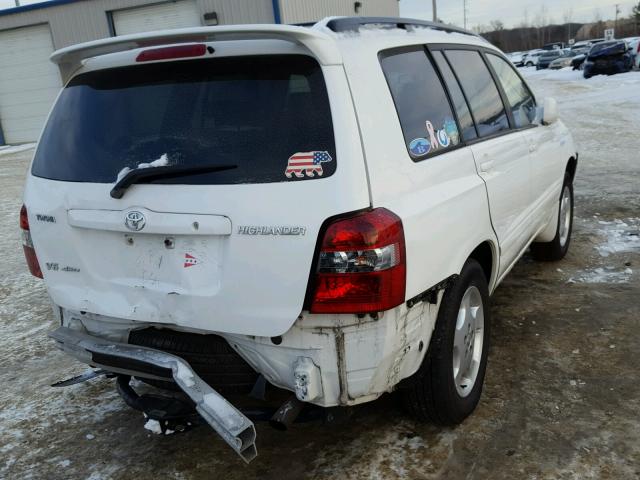 JTEEP21A750099584 - 2005 TOYOTA HIGHLANDER WHITE photo 4