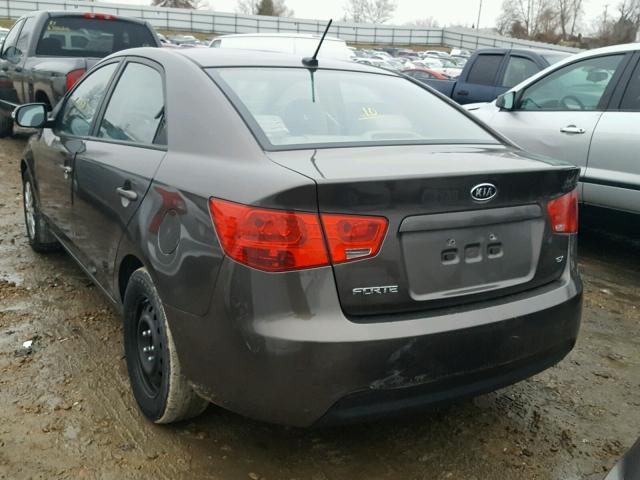 KNAFU4A23A5811749 - 2010 KIA FORTE EX GRAY photo 3