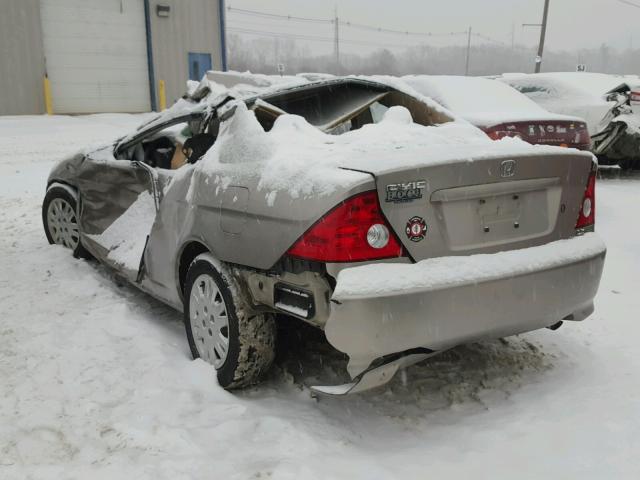 1HGEM22555L014885 - 2005 HONDA CIVIC LX BEIGE photo 3