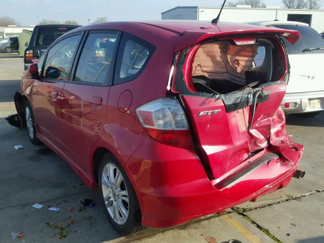 JHMGE88459S073676 - 2009 HONDA FIT SPORT RED photo 3