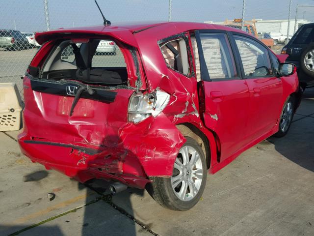 JHMGE88459S073676 - 2009 HONDA FIT SPORT RED photo 4