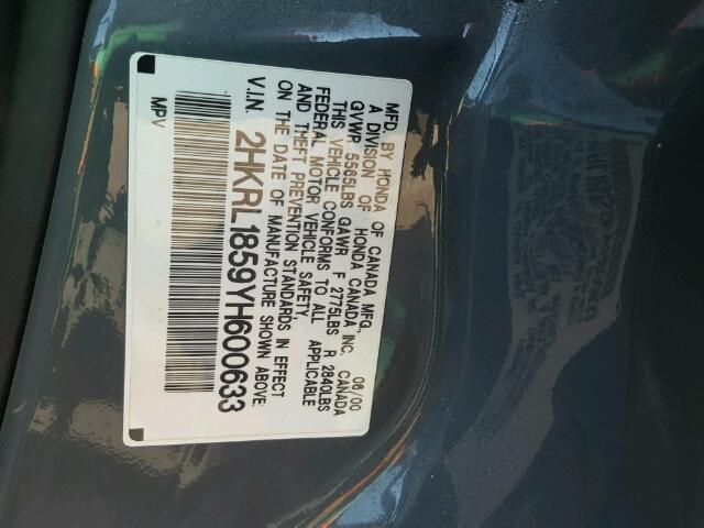 2HKRL1859YH600633 - 2000 HONDA ODYSSEY LX GRAY photo 10