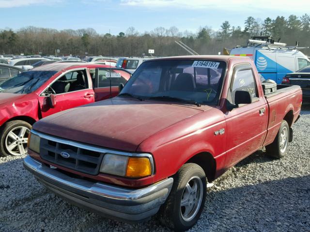 1FTCR10X4PUC29452 - 1993 FORD RANGER BURGUNDY photo 2