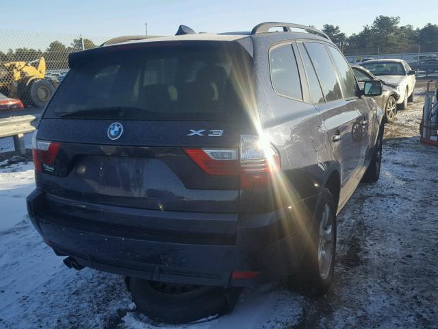 WBXPC93468WJ04531 - 2008 BMW X3 3.0SI BLUE photo 4