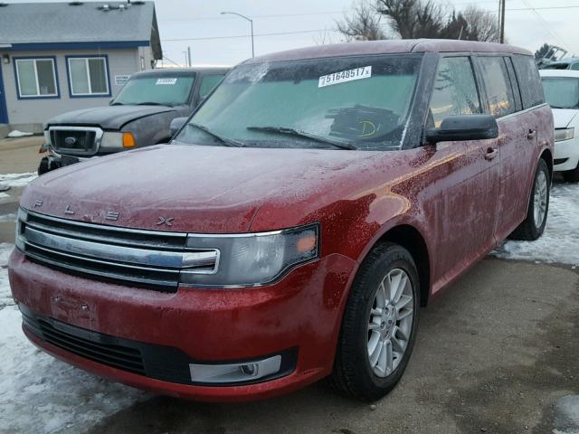 2FMGK5C83DBD00719 - 2013 FORD FLEX SEL RED photo 2