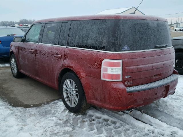 2FMGK5C83DBD00719 - 2013 FORD FLEX SEL أحمر صورة 3