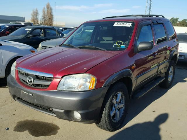 4F2YZ94184KM34466 - 2004 MAZDA TRIBUTE LX RED photo 2