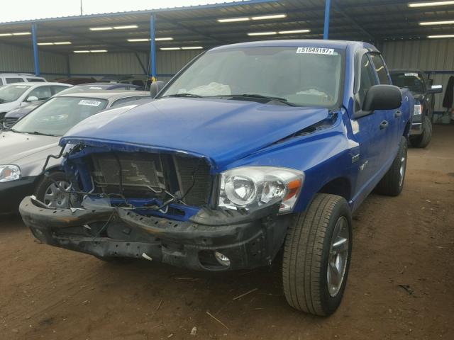 1D7HU18268S589919 - 2008 DODGE RAM 1500 S BLUE photo 2