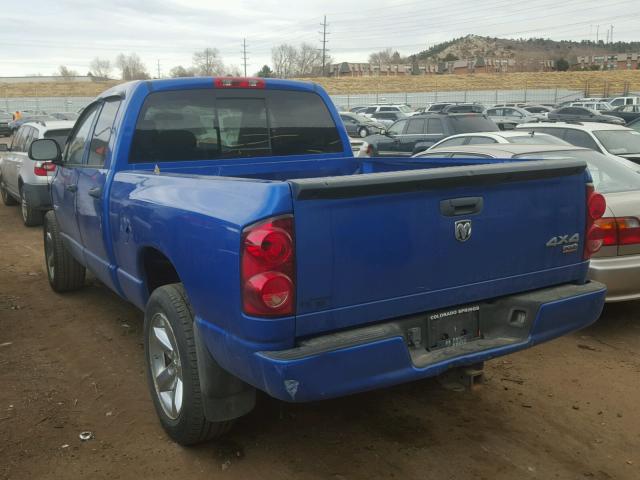 1D7HU18268S589919 - 2008 DODGE RAM 1500 S BLUE photo 3