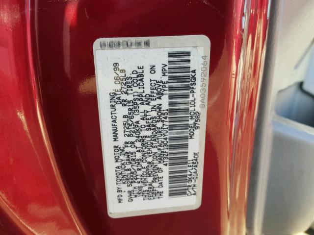 4T3ZF13C4YU177451 - 2000 TOYOTA SIENNA LE RED photo 10