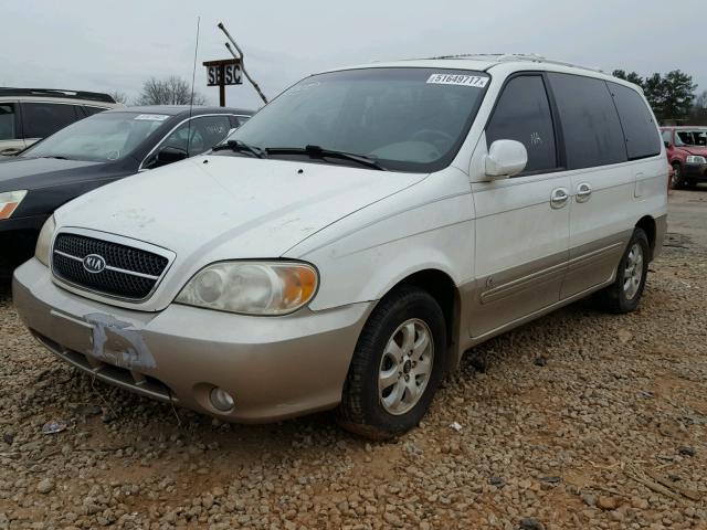 KNDUP131756663044 - 2005 KIA SEDONA EX WHITE photo 2