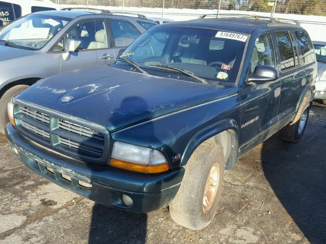 1B4HR28Z8YF249885 - 2000 DODGE DURANGO GREEN photo 2