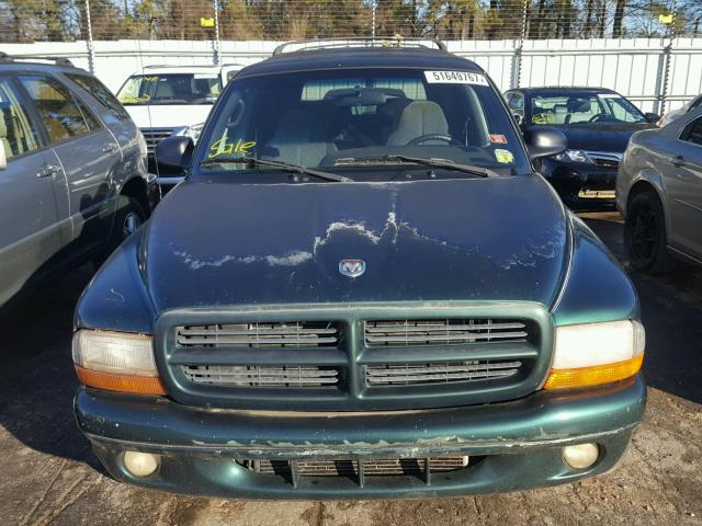 1B4HR28Z8YF249885 - 2000 DODGE DURANGO GREEN photo 9