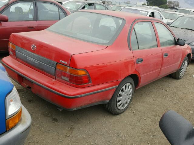 2T1AE04E0PC027100 - 1993 TOYOTA COROLLA RED photo 4