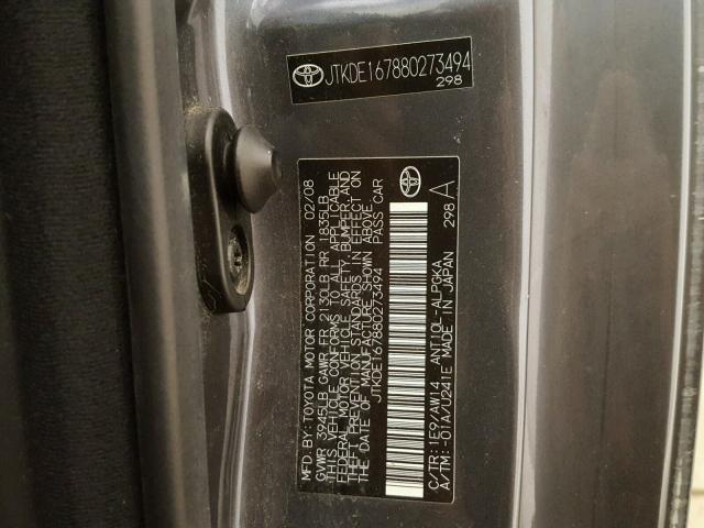 JTKDE167880273494 - 2008 TOYOTA SCION TC 石墨色 照片 10