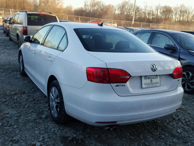 3VWD17AJ1EM365304 - 2014 VOLKSWAGEN JETTA SE WHITE photo 3