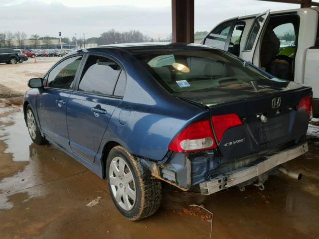 19XFA1F5XAE005277 - 2010 HONDA CIVIC LX BLUE photo 3