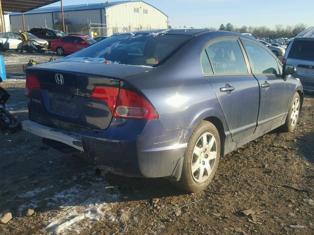 1HGFA165X7L037499 - 2007 HONDA CIVIC LX BLUE photo 4