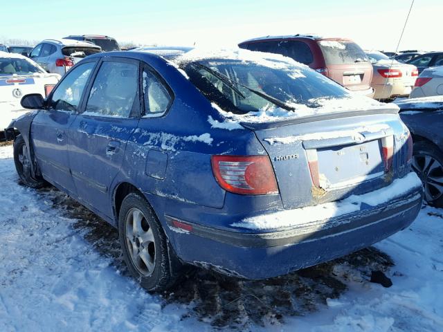 KMHDN56D25U177624 - 2005 HYUNDAI ELANTRA GL BLUE photo 3