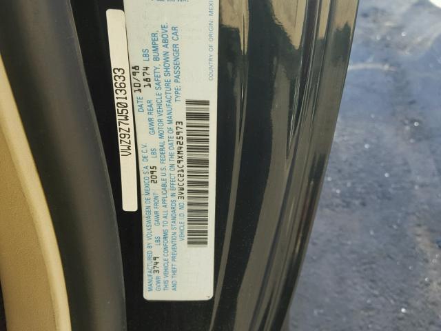 3VWCC21C9XM425973 - 1999 VOLKSWAGEN NEW BEETLE 黑色 照片 10