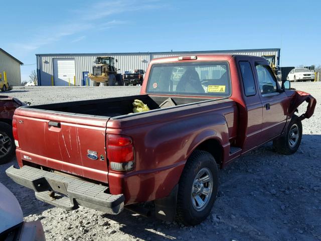 1FTYR14V6YTA39335 - 2000 FORD RANGER SUP BURGUNDY photo 4