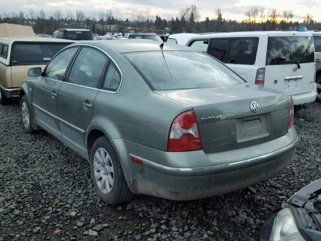 WVWPD63B33P444536 - 2003 VOLKSWAGEN PASSAT GLS GREEN photo 3