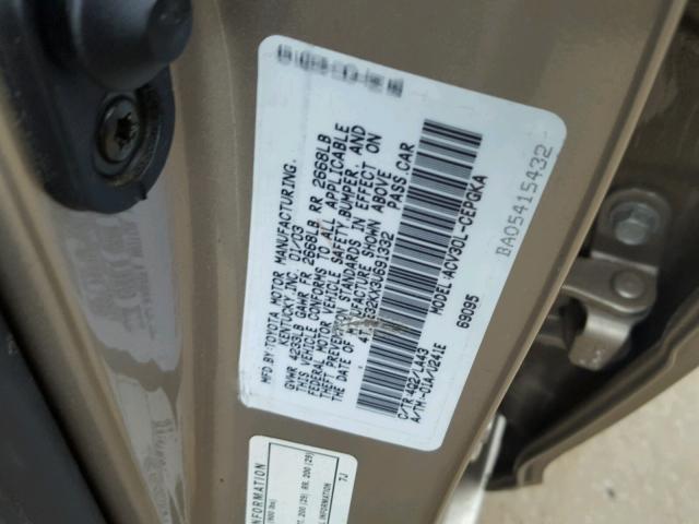 4T1BE32KX3U691332 - 2003 TOYOTA CAMRY LE GOLD photo 10