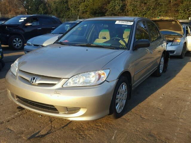 2HGES16524H639735 - 2004 HONDA CIVIC LX TAN photo 2