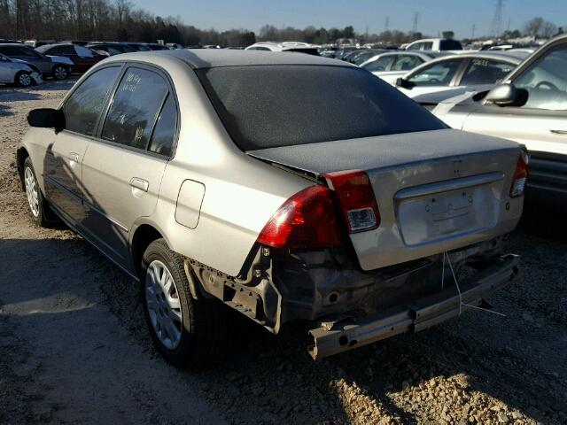 2HGES16524H639735 - 2004 HONDA CIVIC LX TAN photo 3