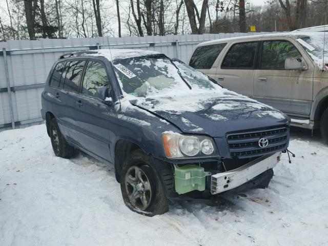 JTEHD21A120015907 - 2002 TOYOTA HIGHLANDER BLUE photo 1