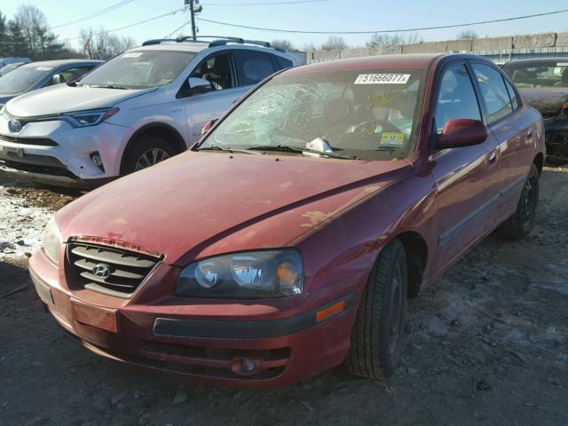 KMHDN46D94U763455 - 2004 HYUNDAI ELANTRA GL RED photo 2