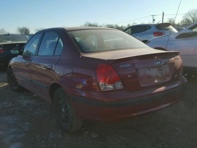 KMHDN46D94U763455 - 2004 HYUNDAI ELANTRA GL RED photo 3