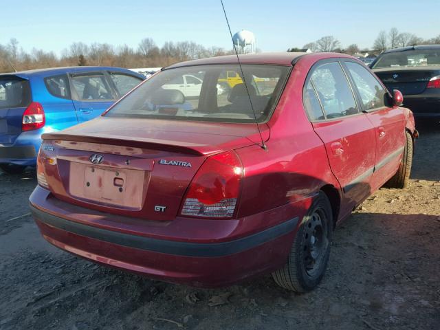 KMHDN46D94U763455 - 2004 HYUNDAI ELANTRA GL RED photo 4