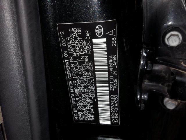 JTKKU4B47C1022525 - 2012 TOYOTA SCION XD BLACK photo 10