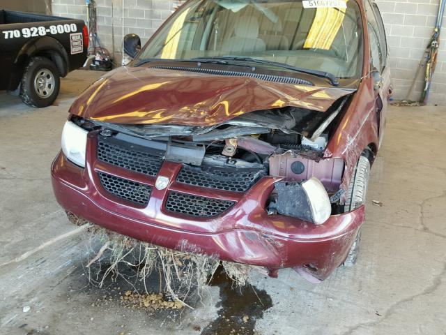 2D4GP44L23R101396 - 2003 DODGE GRAND CARA BURGUNDY photo 9